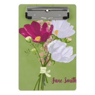 Porte-bloc Bouquet de cosmos rose et blanc sur mini porte-blo
