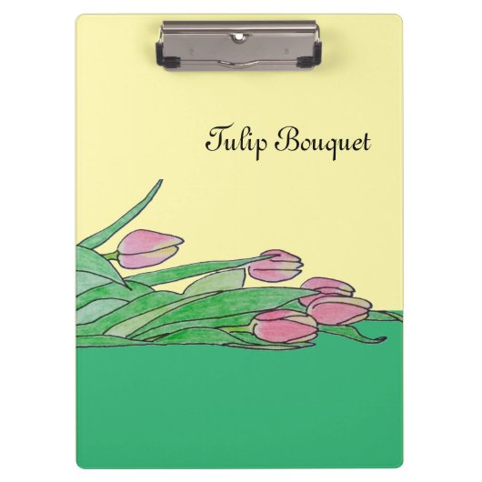 Porte-bloc Bouquet de tulipes allongé (Devant)