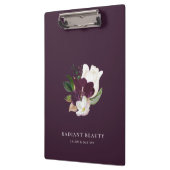 Porte-bloc Bouquet floral de prune d'ivoire moderne violet (Gauche)