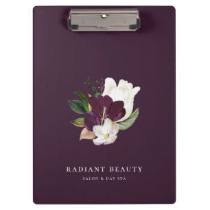Porte-bloc Bouquet floral de prune d'ivoire moderne violet