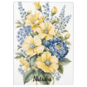 Porte-bloc Bouquet jaune et bleu (Dos)