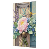 Porte-bloc Bouquet pivoines fleurs de lavande Rustique (Gauche)