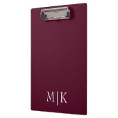Porte-bloc Bourgogne et blanc | Monogramme moderne (Gauche)