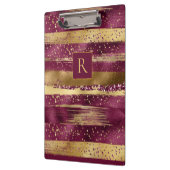 Porte-bloc Bourgogne moderne, pinceaux dorés et monogramme (Gauche)