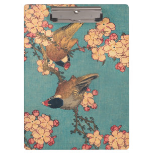 Porte-bloc Bouvreuil d'Hokusai et Cerisier Fleur Vintage Oise