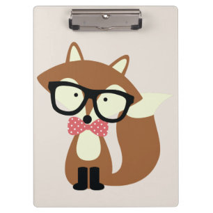 Porte-bloc Bow Cravate et lunettes Hipster Renard Brown