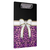Porte-bloc Bow ruban blanc avec Empreinte de léopard violet (Swatch)