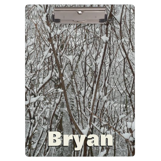 Porte-bloc Branches couvertes de neige Abstraite hivernale (Devant)