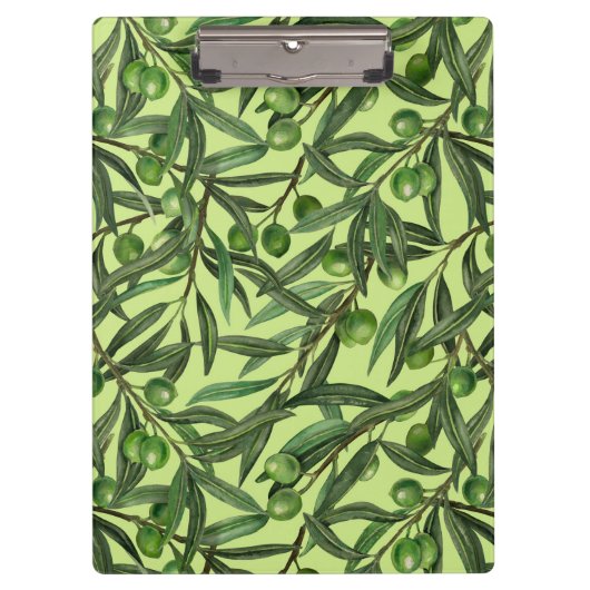 Porte-bloc Branches d'olive sur le vert miel (Devant)