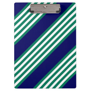 Porte-bloc Brayures blanches et vertes motif avec bleu marine