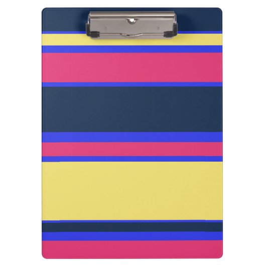 Porte-bloc Brayures rose, jaune et bleue (Devant)