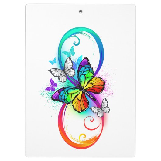 Porte-bloc Bright infinity with rainbow butterfly (Dos)