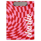 Porte-bloc Broche à ondes pivotantes rétro rouge (Devant)