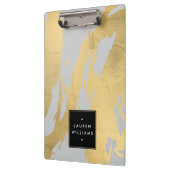 Porte-bloc Brochures Abstraites Faux Gold sur Grey (Gauche)