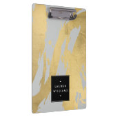 Porte-bloc Brochures Abstraites Faux Gold sur Grey (Swatch)