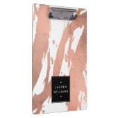 Porte-bloc Brochures Abstraites Rose or sur blanc (Swatch)