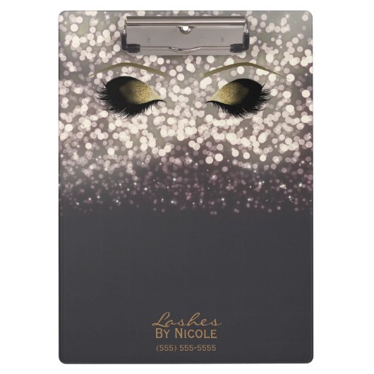 Porte-bloc Bronze gris Lumières Gold Maquillage Eyes Lashes (Devant)