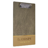 Porte-bloc Bronze Or Cuir Brown Nom personnalisé Élégant (Swatch)