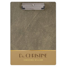 Bronze Or Cuir Brown Nom personnalisé Élégant