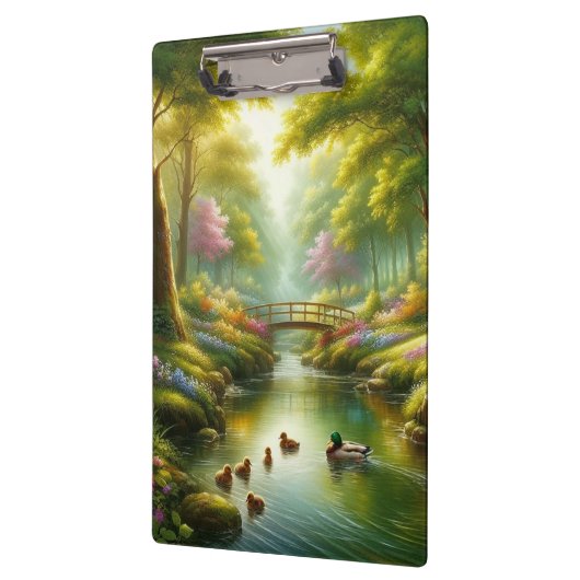 Porte-bloc Brook de printemps avec canards/fleurs (Gauche)