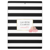 Porte-bloc Brouille Peony et bande noire (Dos)