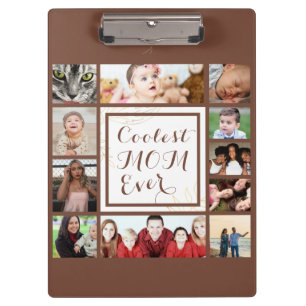 Porte-bloc Brown Elegant Coolest Maman Jamais Photo Collage