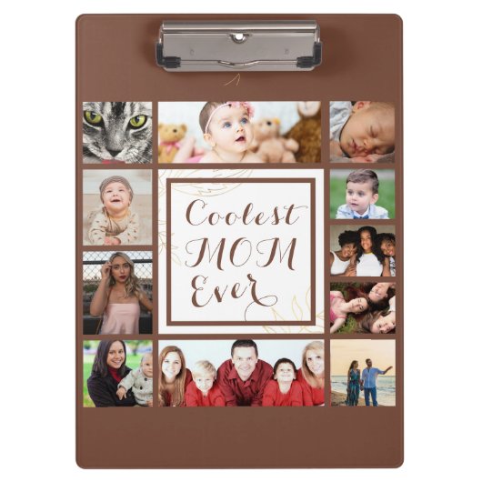 Porte-bloc Brown Elegant Coolest Maman Jamais Photo Collage (Devant)