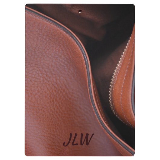 Porte-bloc Brown Faux Cuir dézippé (Dos)