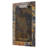 Porte-bloc Brown Faux Marbre Pierre Texture Or Bordure (Gauche)