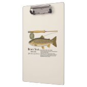 Porte-bloc Brown Trout Fly Fishing Illustration Clipboard (Gauche)