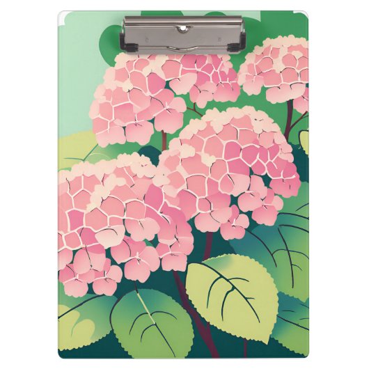 Porte-bloc Buisson d'hortensia rose (Devant)