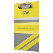 Porte-bloc Bureau des initiales d'ajout gris et jaune (Gauche)