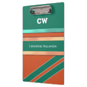 Porte-bloc Bureau des initiales d'ajout vert et orange (Gauche)