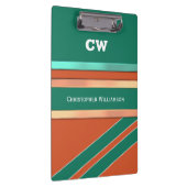 Porte-bloc Bureau des initiales d'ajout vert et orange (Swatch)