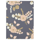 Porte-bloc Bureau floral bleu bleu rose Marine (Dos)