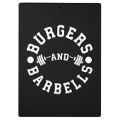 Porte-bloc Burgers et Barbells - Drôle Exercice Motivationnel (Dos)