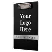 Porte-bloc Business Black and Silver Votre logo Modèle texte (Gauche)