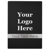 Porte-bloc Business Black and Silver Votre logo Modèle texte (Dos)