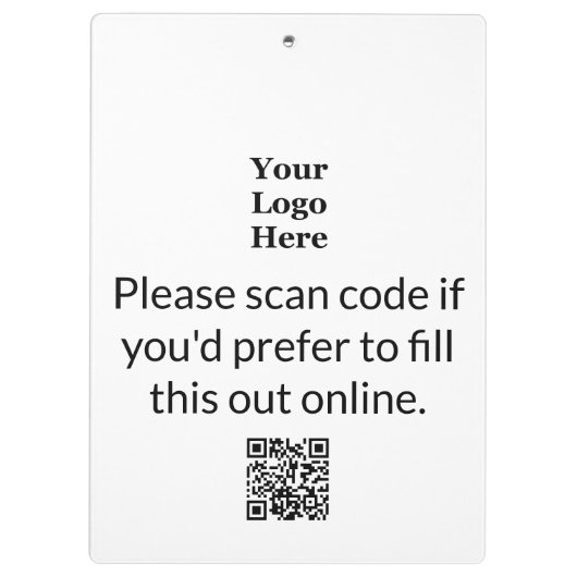 Porte-bloc Business Black White Logo Numériser QR Code à comp (Dos)