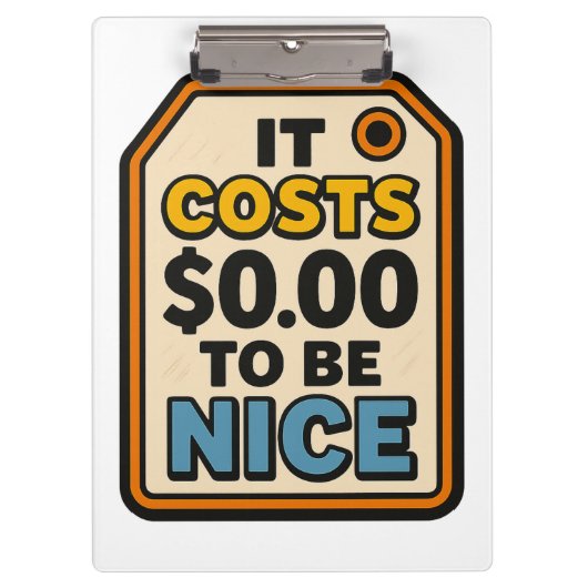 Porte-bloc Ça coûte 0,00 $ pour être Nice - Audacieux Typogra (Devant)