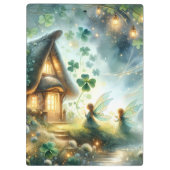 Porte-bloc Cabane de fée du trèfle lumineuse (Dos)