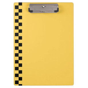 Porte-bloc Cabine jaune à damiers motif