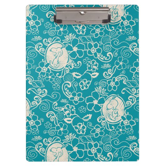 Porte-bloc cacahuètes | Snoopy Turquoise Tropical Beach Motif (Devant)