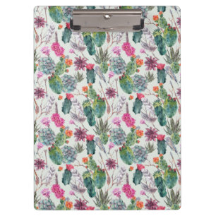 Porte-bloc Cactus exotique d'aquarelle de Boho et motif