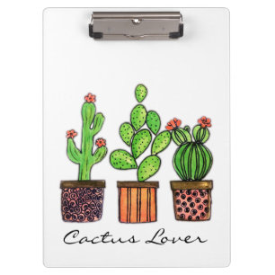 Porte-bloc Cactus mignon d'aquarelle dans des pots