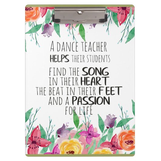 Porte-bloc Cadeau enseignant danse Appréciation Merci citatio (Devant)