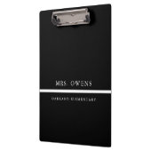 Porte-bloc Cadeau professionnel simple Noir & Blanc enseignan (Gauche)