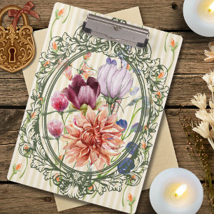 Porte-bloc Cadre antique élégant aquarelle florale mignonne