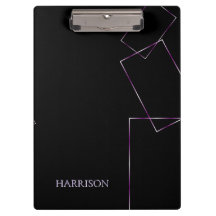 Cadre géométrique noir lilas personnalisé pour not
