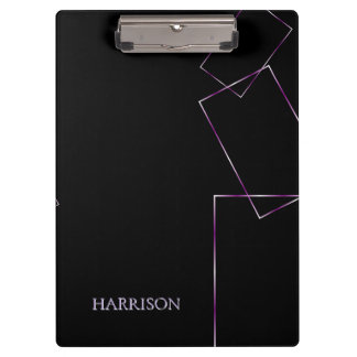 Porte-bloc Cadre géométrique noir lilas personnalisé pour not